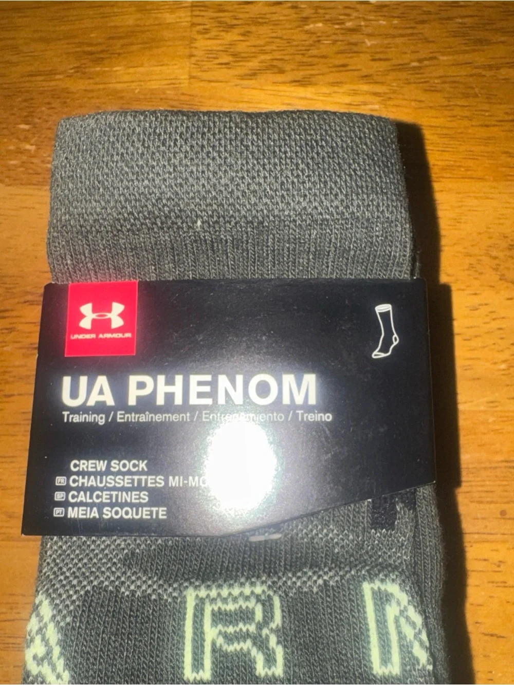 Under Armour 3-Maker 3 Pair Mid Crew Socks L Red Black Gray Men’s New With Tags